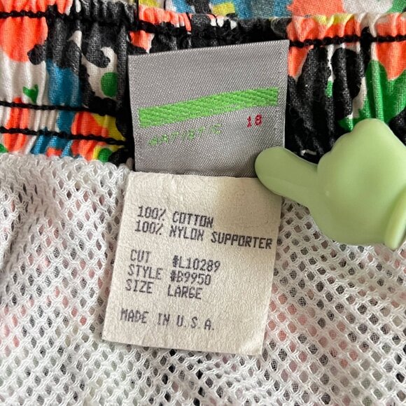 Vtg Ocean Pacific Swim Trunks Boys 14/16 Neon USA 90s OP Board Shorts Surf Camo - Picture 7 of 11